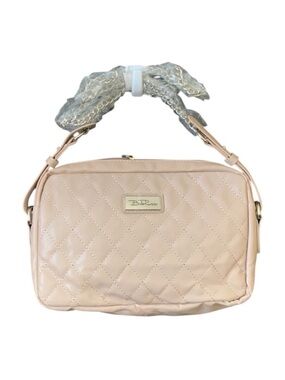 Belle Russo Taupe Quilted Faux Leather  Chain Strap Purse